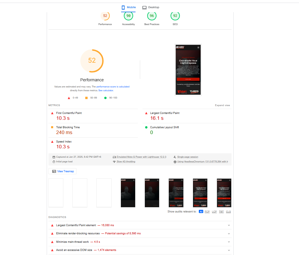 website perrformance - Greauxx Web Design SEO Lafayette Louisiana Miami FL